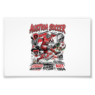 Austria Soccer Skeleton Striker Nations Poster Sty