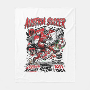Austria Soccer Skeleton Striker Nations Poster Sty Fleece Blanket