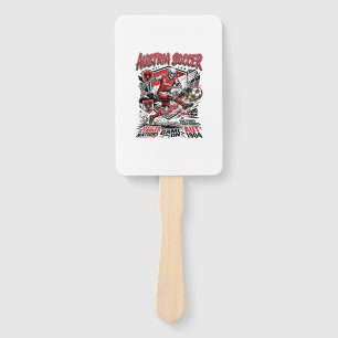 Austria Soccer Skeleton Striker Nations Poster Sty Hand Fan