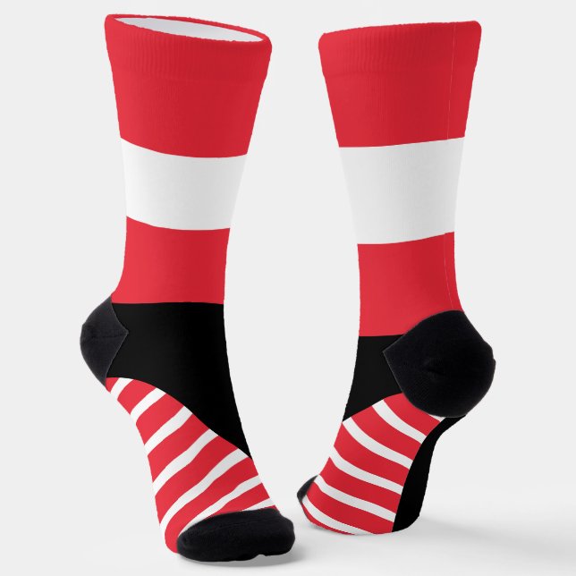 Austria Socks, Austrian flag colours / sports Socks (Angled)