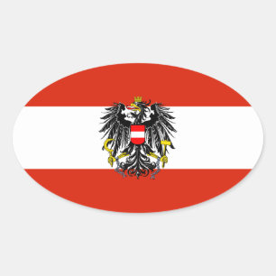 Austria State Flag Oval Sticker