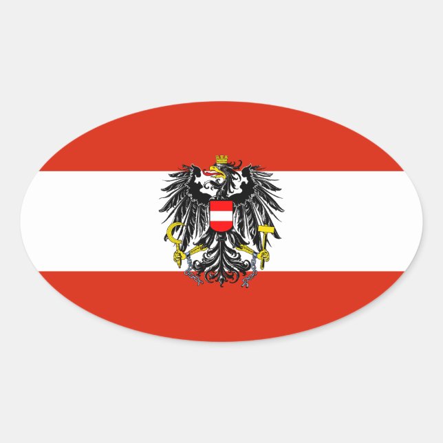Austria State Flag Oval Sticker (Front)