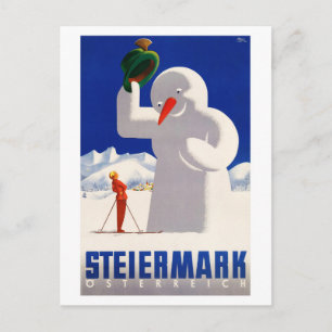 Austria Steiermark Vintage Travel Poster Restored Postcard