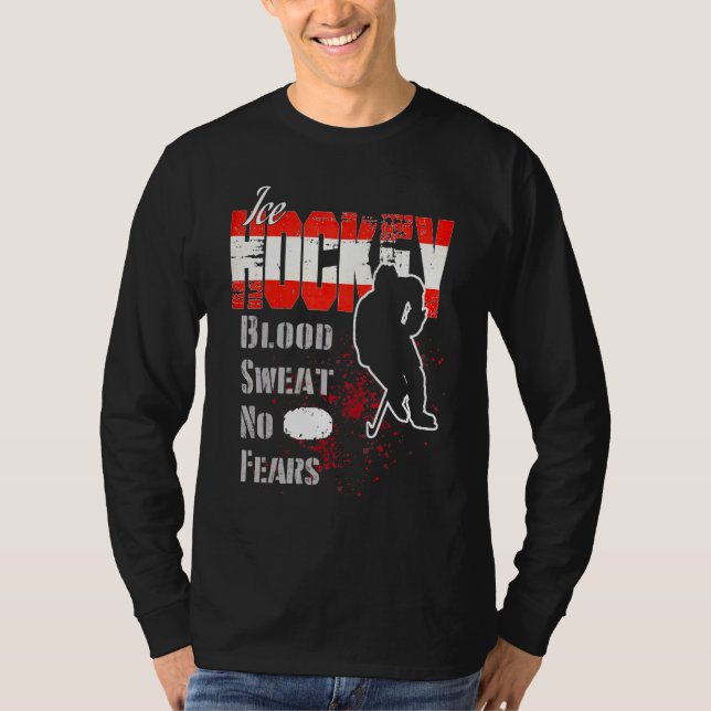 Austria Supporter Blood Sweat No Fears Ice Hockey T-Shirt (Front)