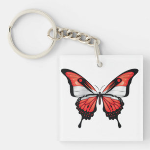 Austria Swallowtail Butterfly Flag Sticker Key Ring