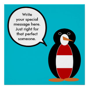 Austria Talking Ms Penguin Personalised Poster