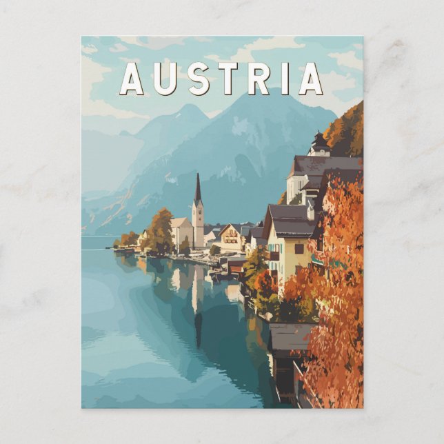 Austria Travel Art Vintage Postcard (Front)