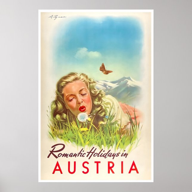 Austria Travel Poster Austrian Art Print (Front)