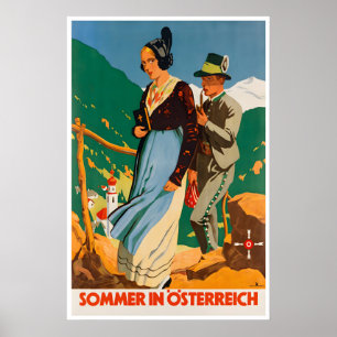 Austria Travel Poster Austrian Art Print Sommer In
