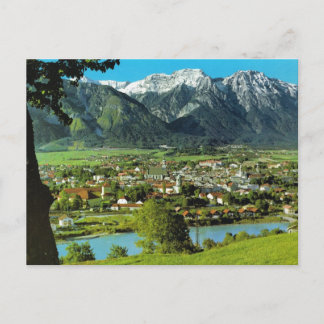 Austria, Tyrol, Solbad Hall, River Inn Postcard