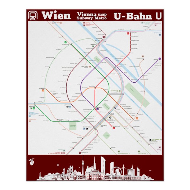 " Austria: Vienna subway SUBWAYmap ... Poster (Front)