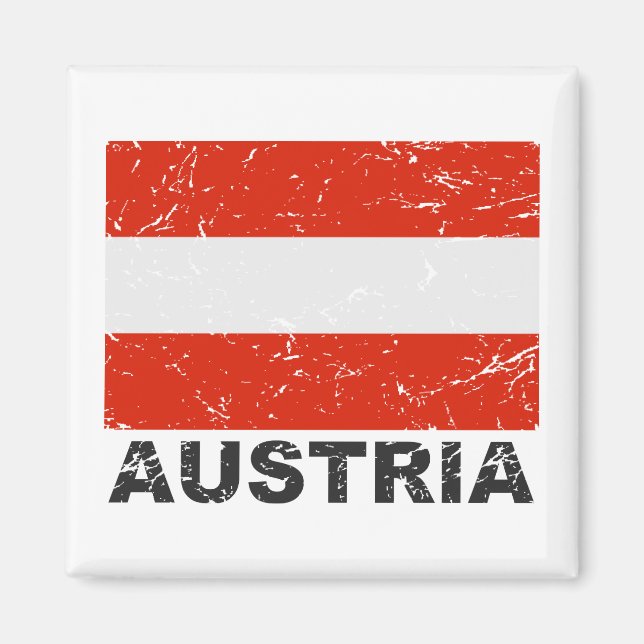 Austria Vintage Flag Magnet (Front)