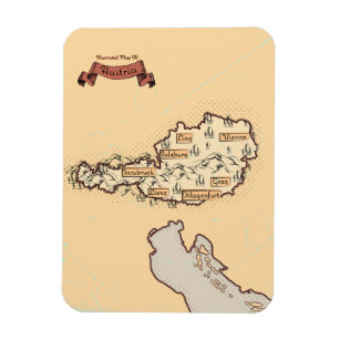 Austria Vintage Illustrated map Magnet
