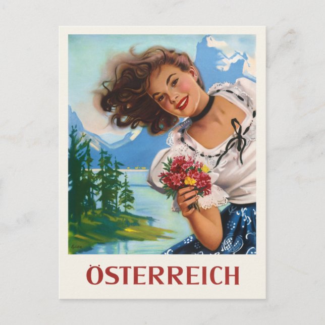 Austria Vintage Poster Postcard (Front)