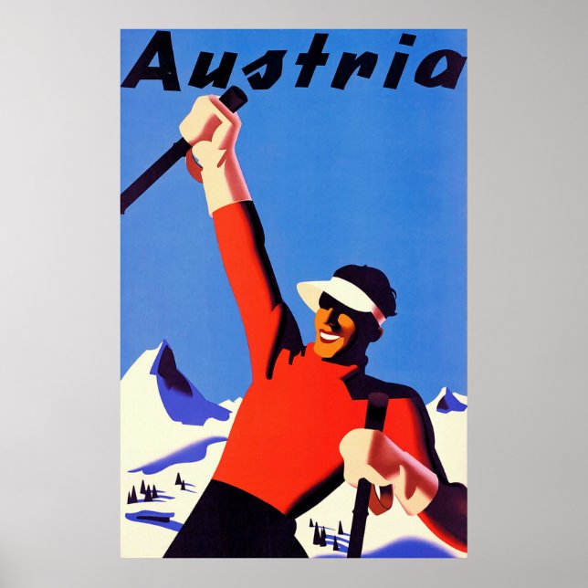 Austria ~ Vintage Travel Canvas. Poster (Front)