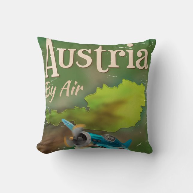 Austria vintage travel poster cushion (Front)