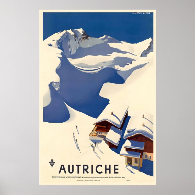 Austria Vintage Travel Poster - FramedUnframed (Front)