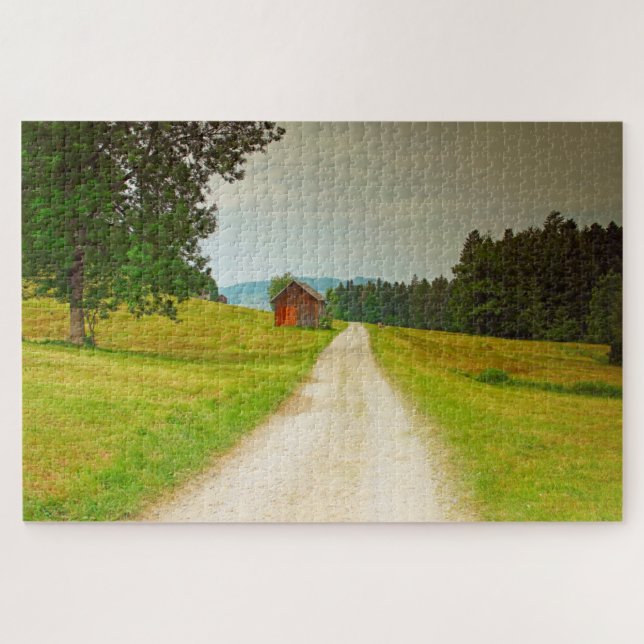Austria wooden hut and path jigsaw puzzle (Horizontal)