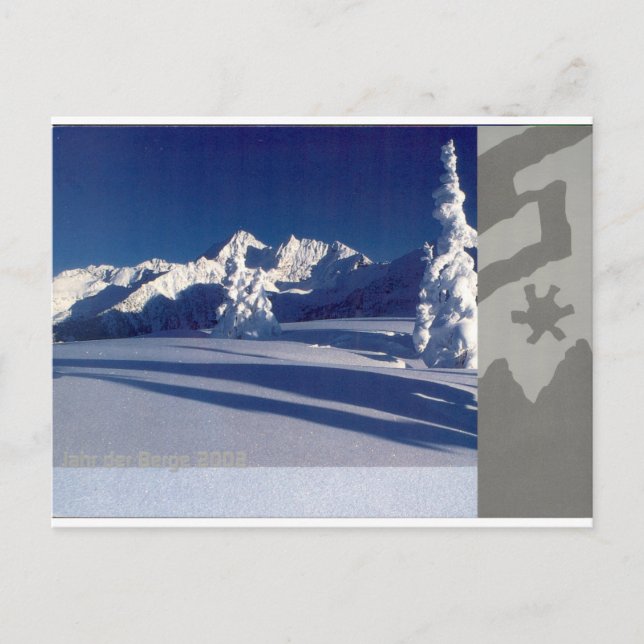 Austrian Alpine Winter Mountains 2002 Scenic View Postcard (Front)