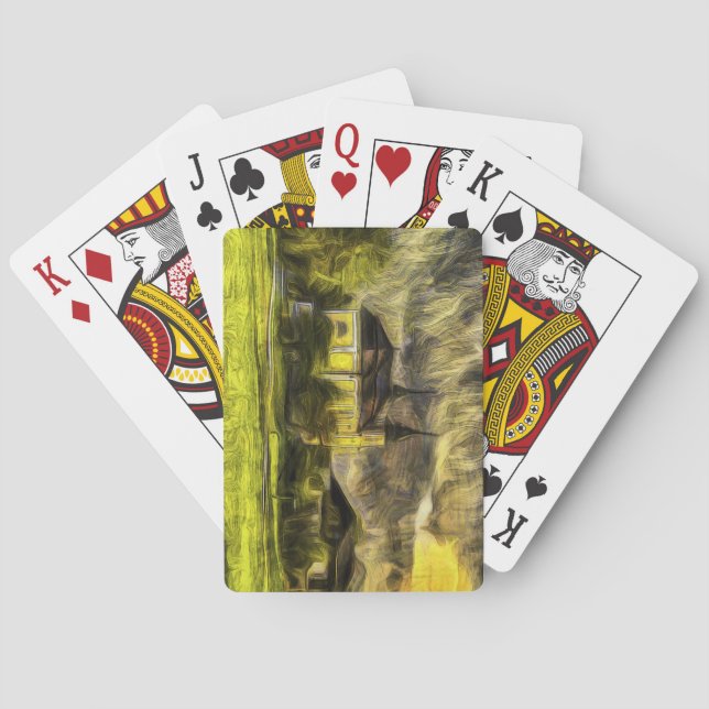 Austrian Alps Church Van Gogh Playing Cards (Back)