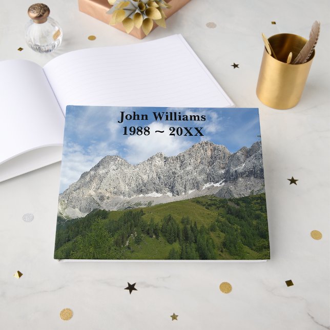 Austrian Alps in Summertime Memorial Service Guest Book (Front Open)