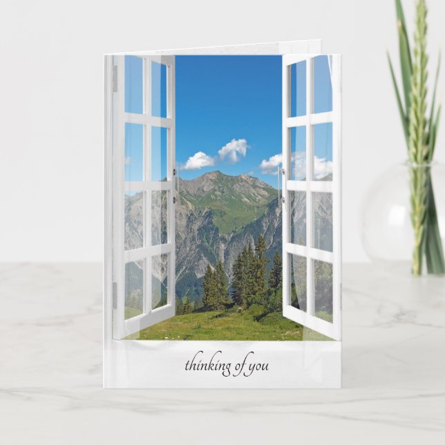 Austrian Alps Window Thinking of You Card (Front)