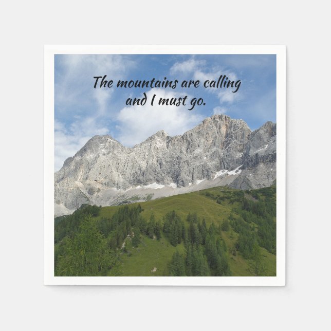 Austrian Alps With Quote Napkin (Front)