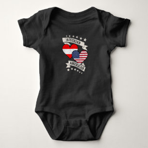 Austrian American Heart Flags Austria America Baby Bodysuit