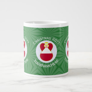 Austrian Angel Christmas Flag Personalised  Large Coffee Mug