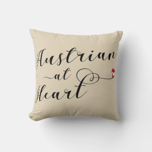 Austrian At Heart Throw Cushion, Austria Cushion