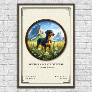 Austrian Black and Tan Hound Zoology Series Poster