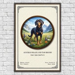 Austrian Black and Tan Hound Zoology Series Poster