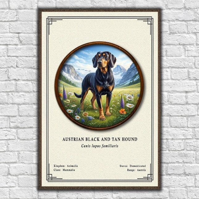 Austrian Black and Tan Hound Zoology Series Poster (Creator Uploaded)