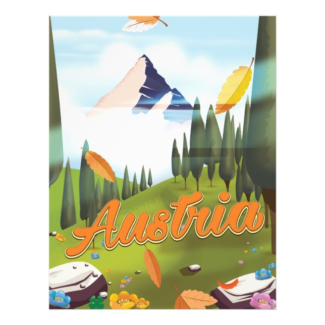 Austrian cartoon travel poster (Front)