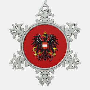 Austrian coat of arms snowflake pewter christmas ornament