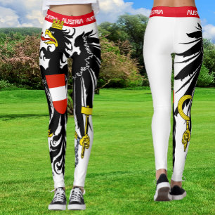 Austrian Eagle Leggings, Austria sports, flag Leggings