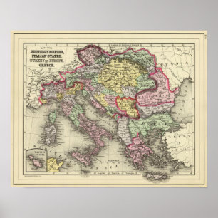 Austrian Empire, Italy, Turkey in Europe, Greece Poster