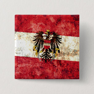 Austrian Flag 15 Cm Square Badge