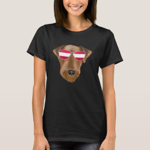 Austrian Flag Airedale Terrier Dog Austria Pocket T-Shirt