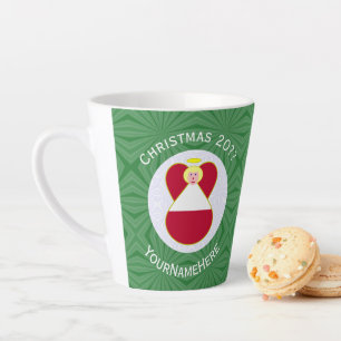 Austrian Flag Angel Christmas Personalised  Latte Mug