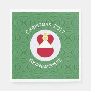 Austrian Flag Angel Christmas Personalised  Napkin