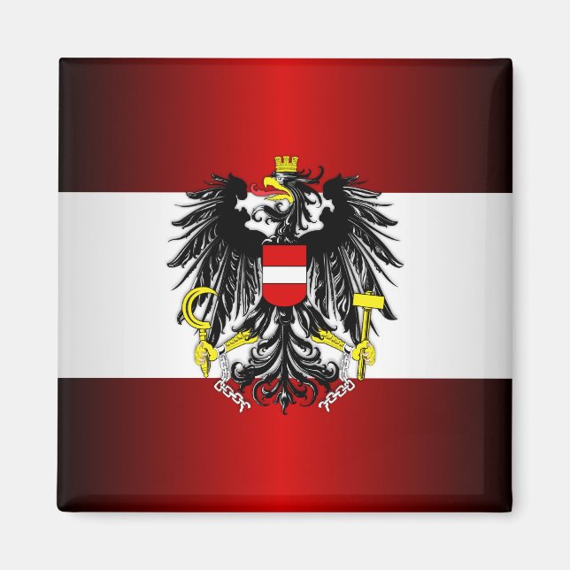 Austrian Flag & Arms Magnet (Front)