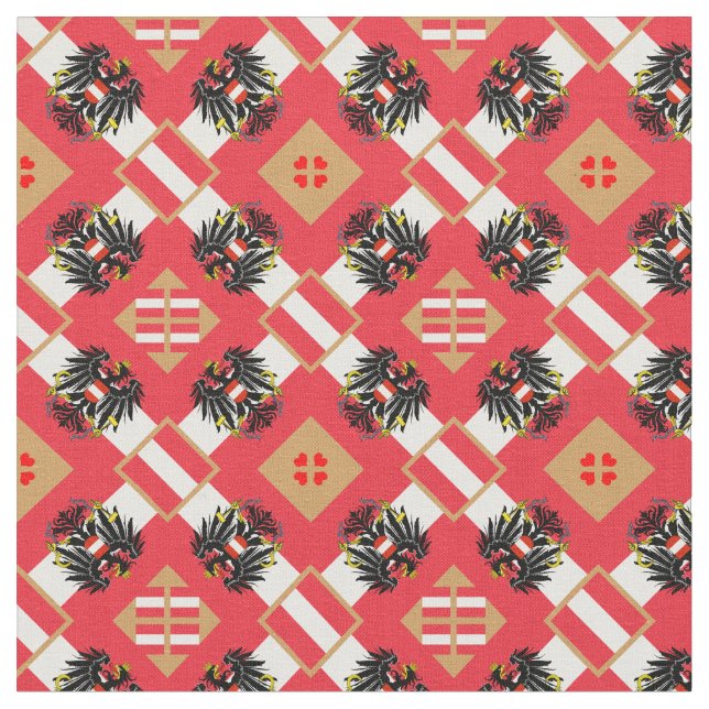 Austrian Flag & Austria Eagle, Fabric fashion (Close Up)