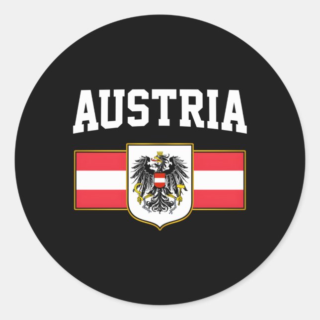Austrian Flag Austria Osterreich Classic Round Sticker (Front)