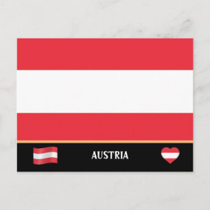 Austrian Flag & Austrian country travel / Austria Postcard