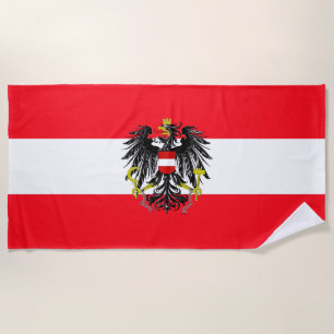 Austrian flag beach towel