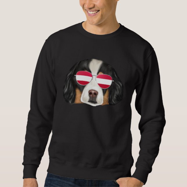 Austrian Flag Bernese Mountain Dog Dog Austria Poc Sweatshirt (Front)