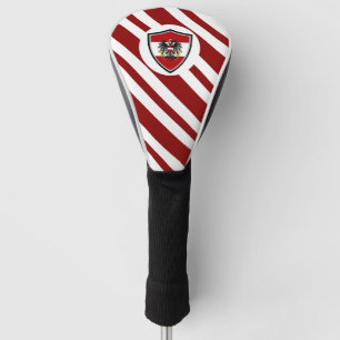 Austrian flag-coat arms golf head cover
