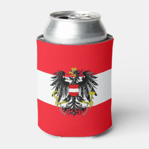 Austrian flag-coat of arms can cooler