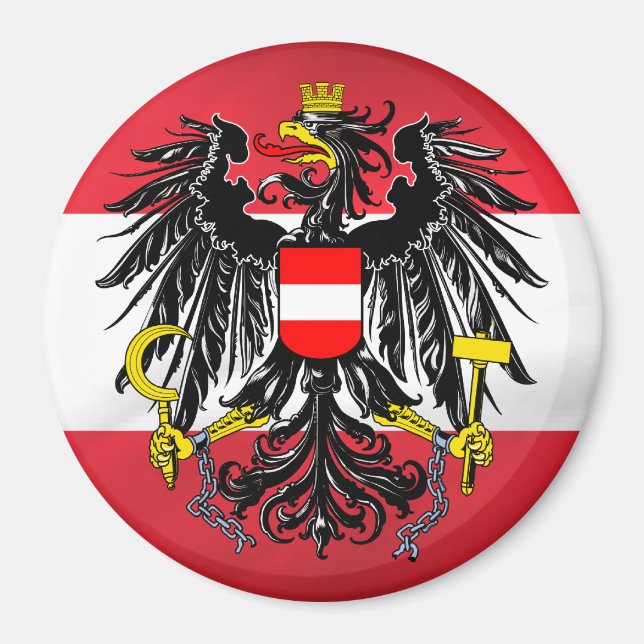 Austrian Flag & Coat of Arms Magnet (Front)